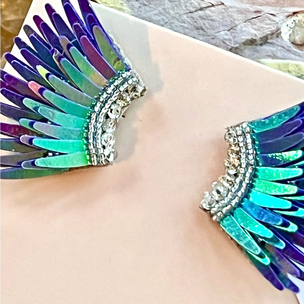 NWT Mignonne Gavigan Mini Madeline Earrings Light Metallic Purple - Picture 7 of 15